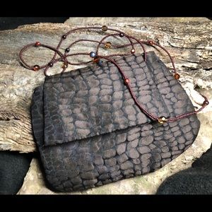 Lisa Violetto Handcrafted Purse in Reptile Print